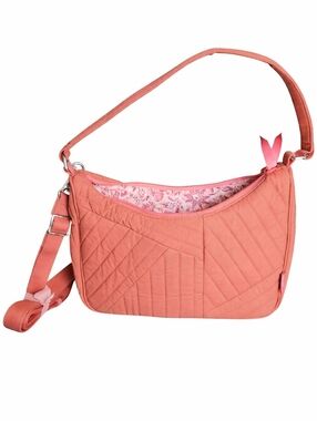 Vera Bradley Frannie Crescent Quilted Crossbody - Terra Cotta Rose